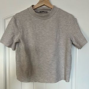 Zara cropped short sleeved sweater